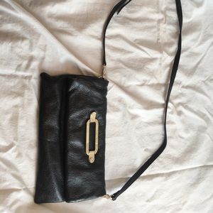 Jimmy Choo Black Pebbled Leather Crossbody